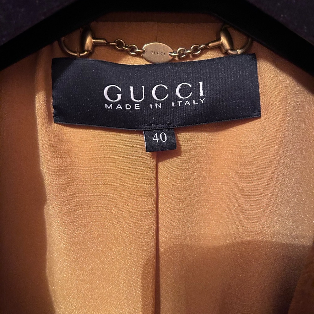 NEW Authentic GUCCI Orange-Brown SUEDE Belted Jacket EUR-... - Picture 4 of 11